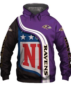 Baltimore Ravens All Over Print Hoodie Pullover Zip Hoodie Nfl For Fans