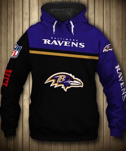 Baltimore Ravens All Over Print Skull Hoodie Pullover Zip Hoodie For Fans
