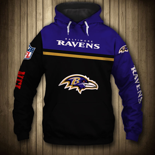 Baltimore Ravens All Over Print Skull Hoodie Pullover Zip Hoodie For Fans