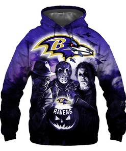 Baltimore Ravens Hoodie 3D Horror Night Halloween Gift For Fans