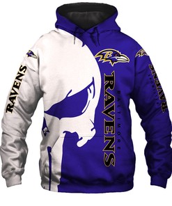 Baltimore Ravens Hoodie 3D Skull Printed Gifts For Fans Of All Ages