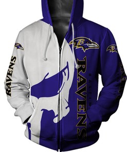 Baltimore Ravens Hoodie 3D Skull Printed Gifts For Fans Of All Ages