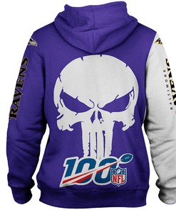 Baltimore Ravens Hoodie 3D Skull Printed Gifts For Fans Of All Ages