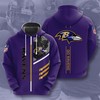 Baltimore Ravens Hoodie 3D Zip Hoodie Graphic Gift For Fans
