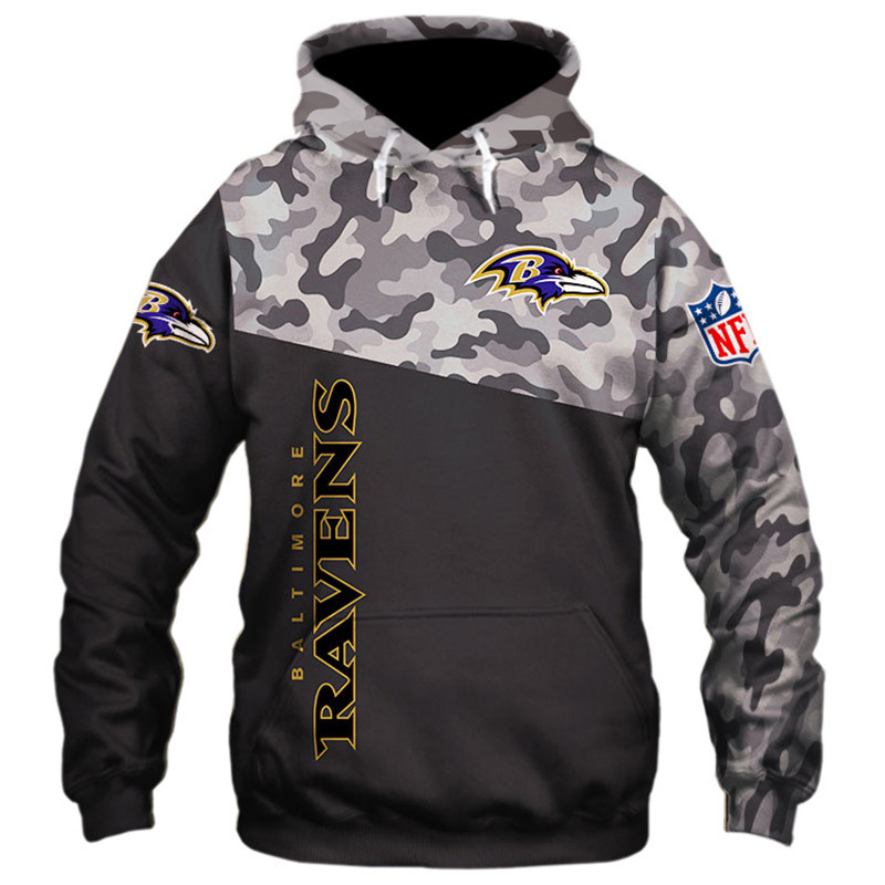 Baltimore Ravens Military Hoodie All Over Print 3D Zip Hoodie New Season