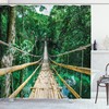 Bamboo Bridge Shower Curtain Over Tropical Forest For Bathroom Decor