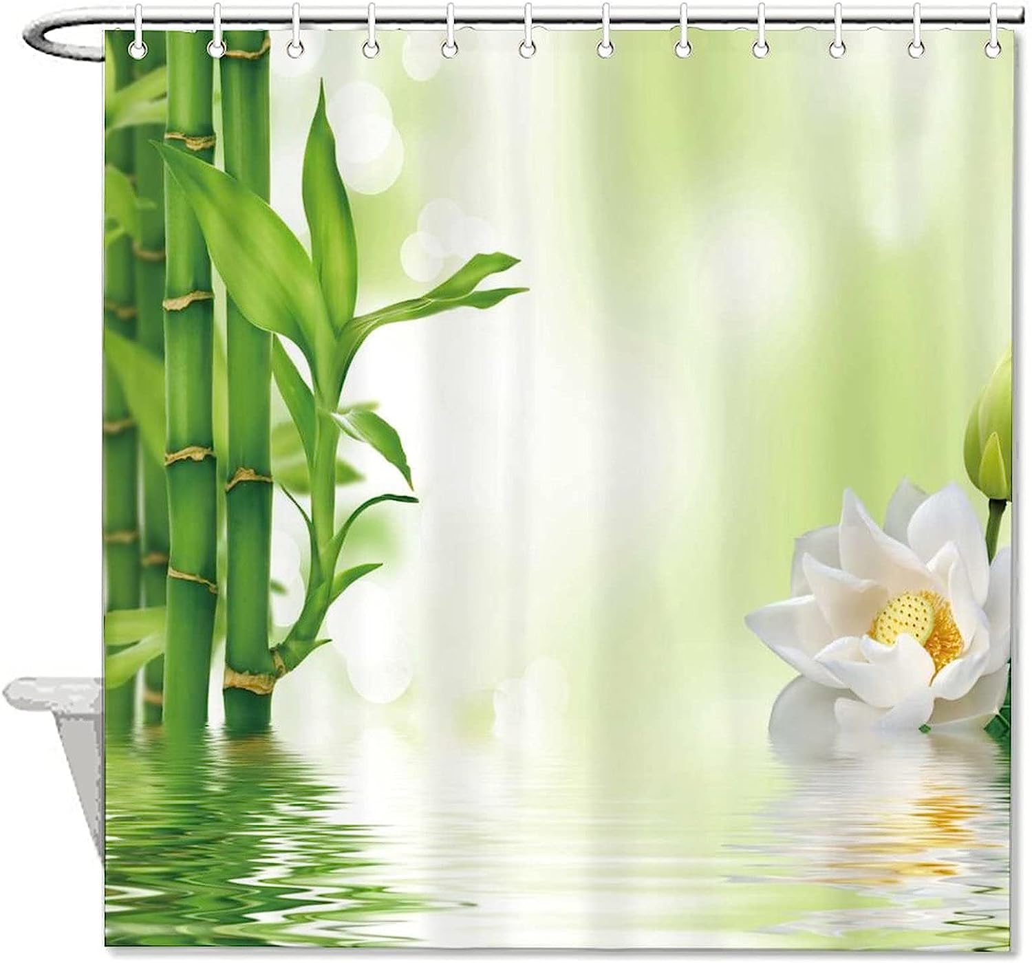Bamboo Design Shower Curtain - Waterproof Bath Accessory for Home Bathroom Decor by WengBeauty