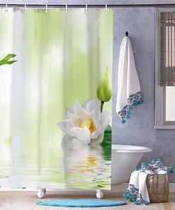 Bamboo Design Shower Curtain - Waterproof Bath Accessory for Home Bathroom Decor by WengBeauty