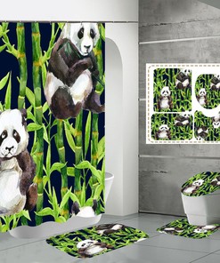 Bamboo Forest Panda Shower Curtain - Waterproof for Bathroom Decoration
