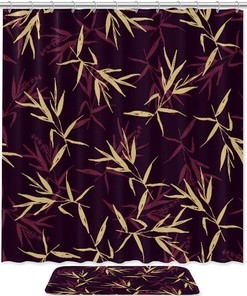 Bamboo Leaf Silhouette Contrast Color Curtain Full Size For A Sophisticated Look