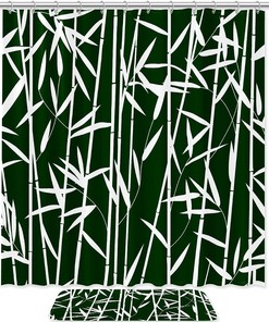 Bamboo Leaves Shower Curtain For Bathroom Decor