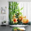 Bamboo Leaves Shower Curtain For Zen Bathroom Decor
