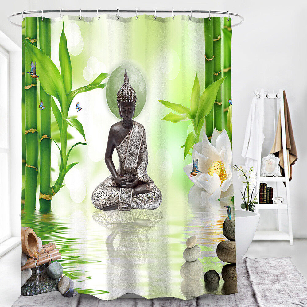 Bamboo Print Shower Curtain for Eco-Friendly Bathroom Decor
