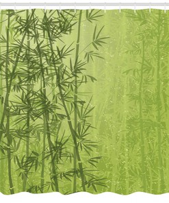 Bamboo Shower Curtain Made Of Fabric, Perfect For Your Bathroom Decor