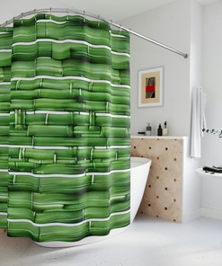 Bamboo Shower Curtain With Ai Art Print, Ideal For Adding A Modern Touch To Your Bathroom