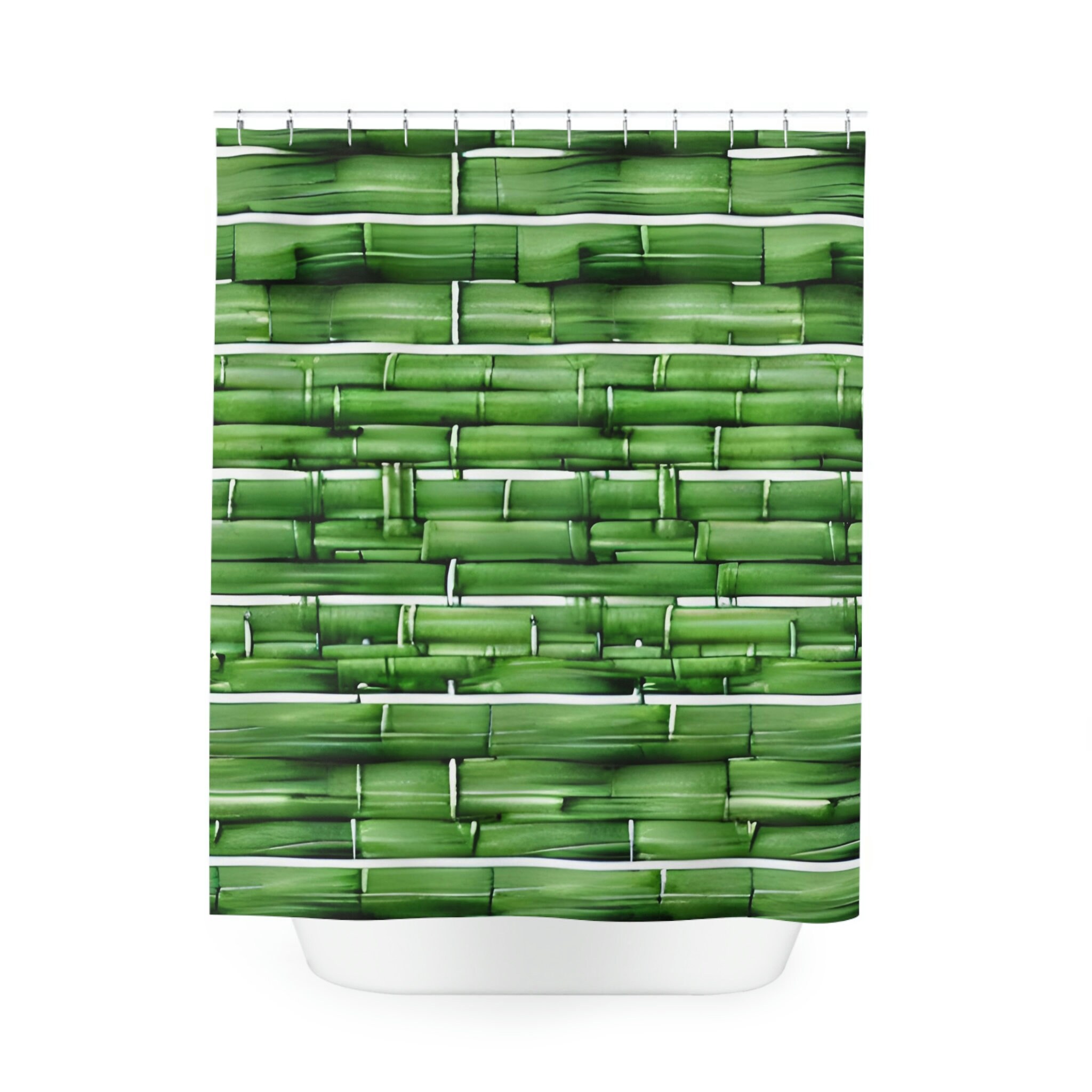 Bamboo Shower Curtain With Ai Art Print, Ideal For Adding A Modern Touch To Your Bathroom - Image 2
