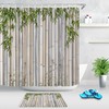 Bamboos and Green Leaves Nature Shower Curtain for Spring Bathroom