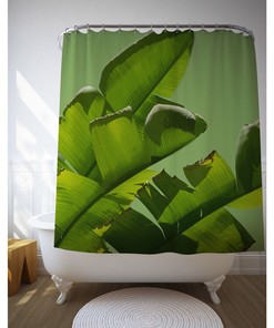 Banana Leaf Curtain, Tropical Shower Art Print, Perfect Bathroom Decor For Your Green Home