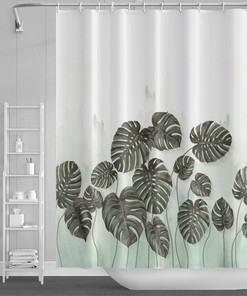 Banana Leaf Shower Curtain, Summer Jungle Shower Curtain for Your Exotic Bathroom