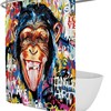 Banksy Style Street Art Monkey Watercolor Painting Shower Curtain for an Artsy and Urban Bathroom