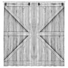 Barn Door Style Grey White Barn Door Fabric Shower Curtain