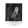 Barn Owl Printed Shower Curtain - Wildlife Bathroom Decor 