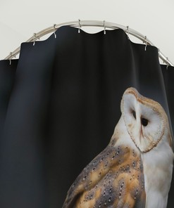 Barn Owl Printed Shower Curtain - Wildlife Bathroom Decor