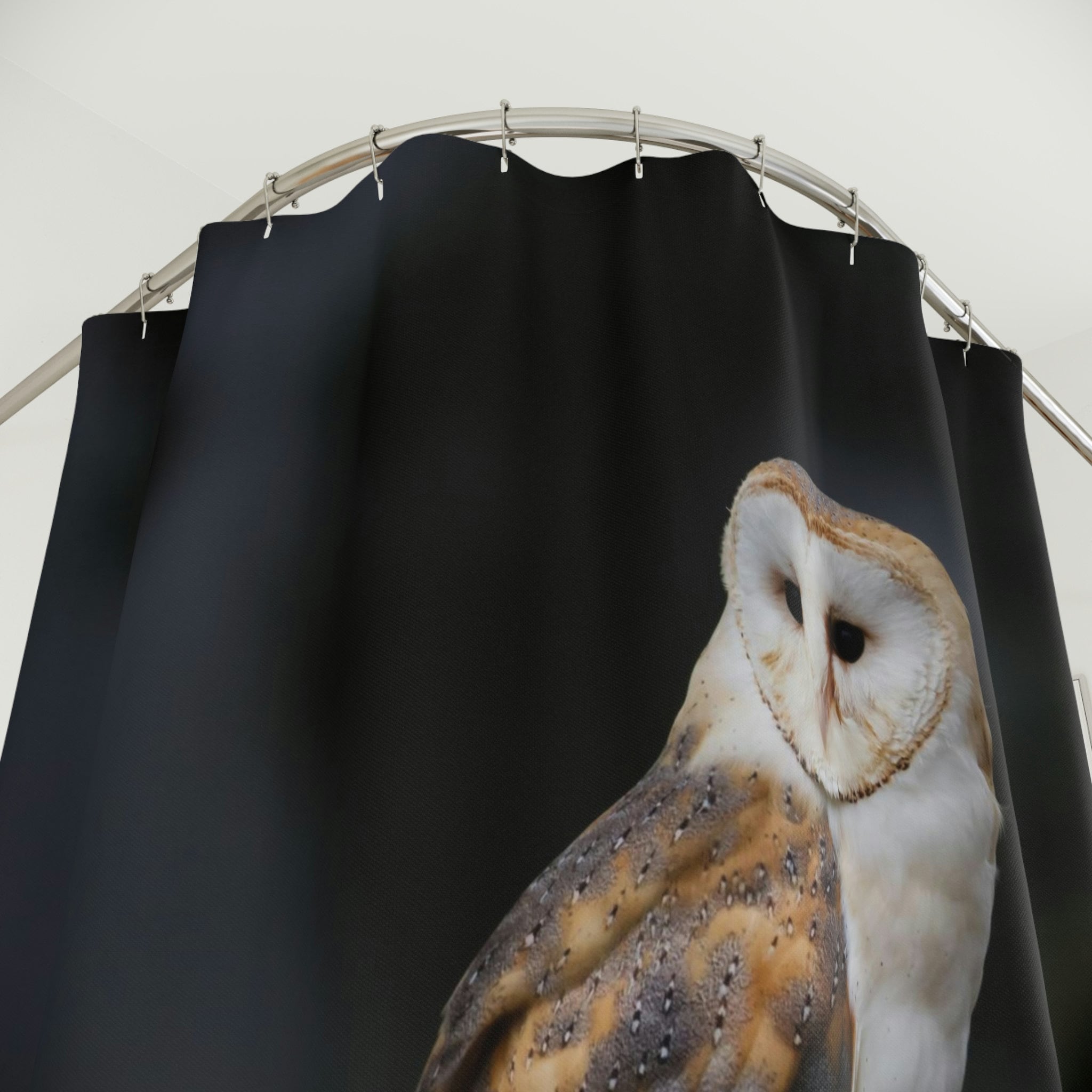 Barn Owl Printed Shower Curtain - Wildlife Bathroom Decor