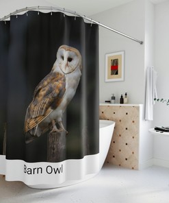 Barn Owl Printed Shower Curtain - Wildlife Bathroom Decor