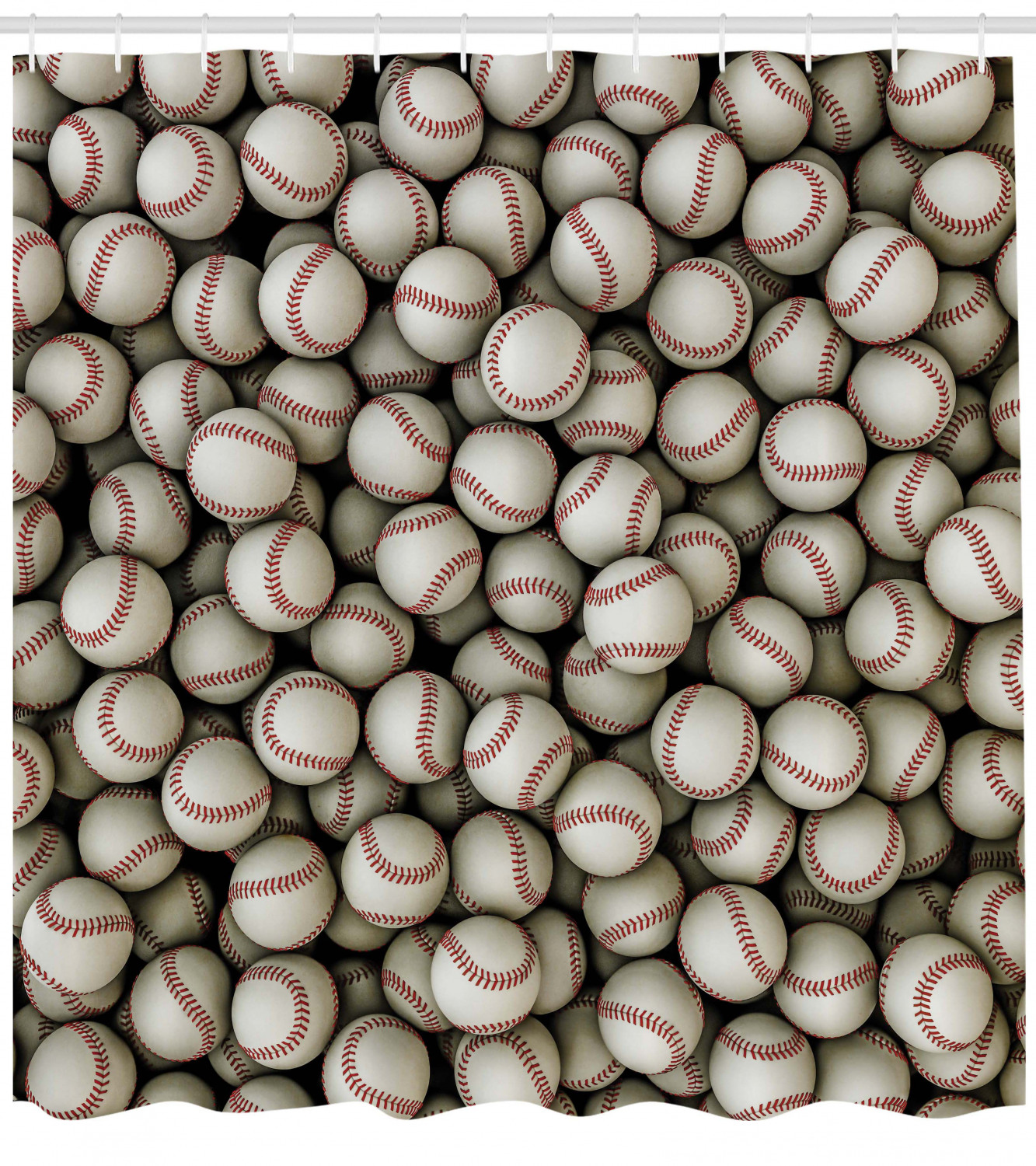 Baseball And Softball Print Shower Curtain, Sports Lover Bathroom Accessory