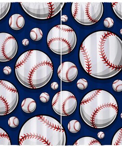 Baseball Ball And Anhope Curtains For Kids Sports Theme Window Drapes
