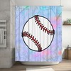 Baseball Ball Sports Shower Curtain for a Sports-themed Bathroom
