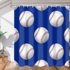 Baseball Balls Shower Curtain for Boys Bathroom Fabric Sports Theme Home Decor 