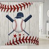 Baseball Bat Shower Curtain With Rustproof Hooks For Sports Bathroom Decor