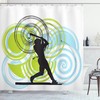 Baseball Cartoon Print Shower Curtain suitable for Children's Bathroom 