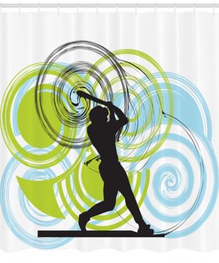 Baseball Cartoon Print Shower Curtain suitable for Children's Bathroom