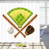 Baseball Field And Equipment Set Decor Shower Curtain Fabric