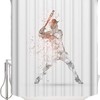 Baseball Game Shower Curtain Ideas With Microfiber Accents, Machine Washable