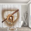 Baseball Glove And Bat Bathroom Decor Fabric Shower Curtain