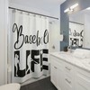 Baseball Is Life Quote Shower Curtain- Sports Themed Bathroom Decor