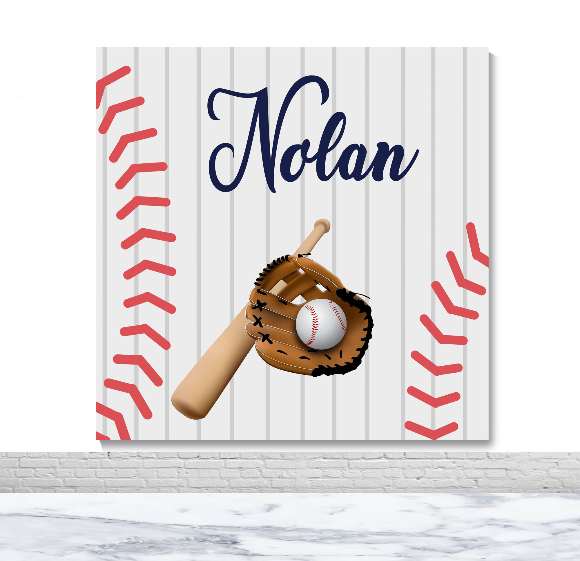 Baseball Party Backdrops Photo Background Vinyl Shower Curtain- Kids Birthday Decoration - Image 2