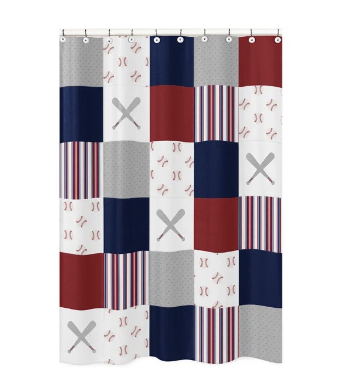 Baseball Patch Full Size Shower Curtain- Unique Msrp $6999 - Image 2