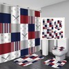 Baseball Plaid Stripe Cool Sports Print Shower Curtain - SKAILIƒ€° Bathroom Decor for Men Boys