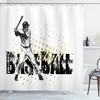 Baseball Player Circles Print Shower Curtain for Sports Lovers 
