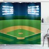 Baseball Shower Curtain With Sports Design Print For Bathroom Decor