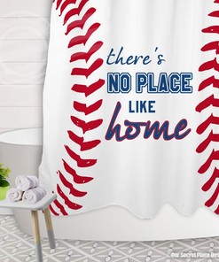 Baseball Sports Theme Shower Curtain for Boy's Bathroom Decor- Waterproof and Durable 