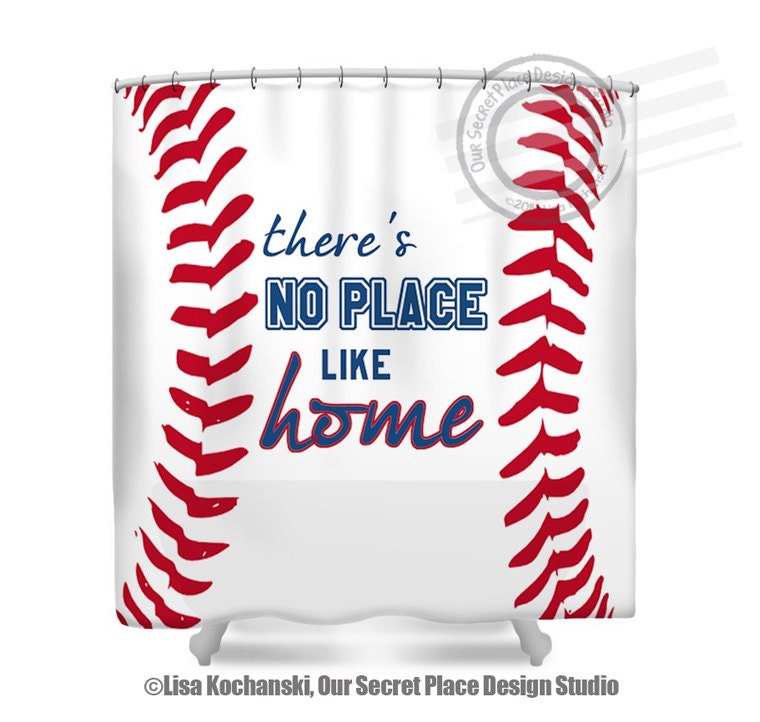 Baseball Sports Theme Shower Curtain for Boy's Bathroom Decor- Waterproof and Durable
