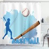 Baseball Stadium Night Print Shower Curtain for Sports Fans 