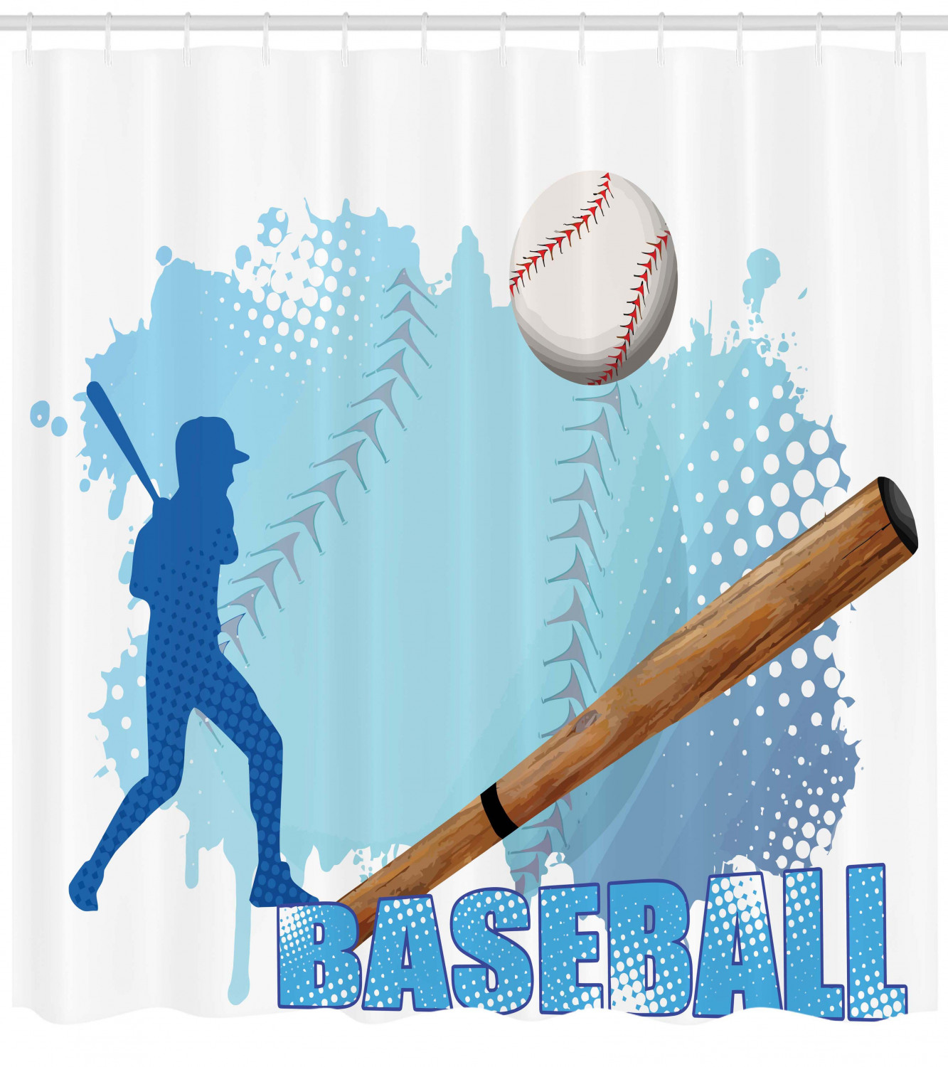 Baseball Stadium Night Print Shower Curtain for Sports Fans