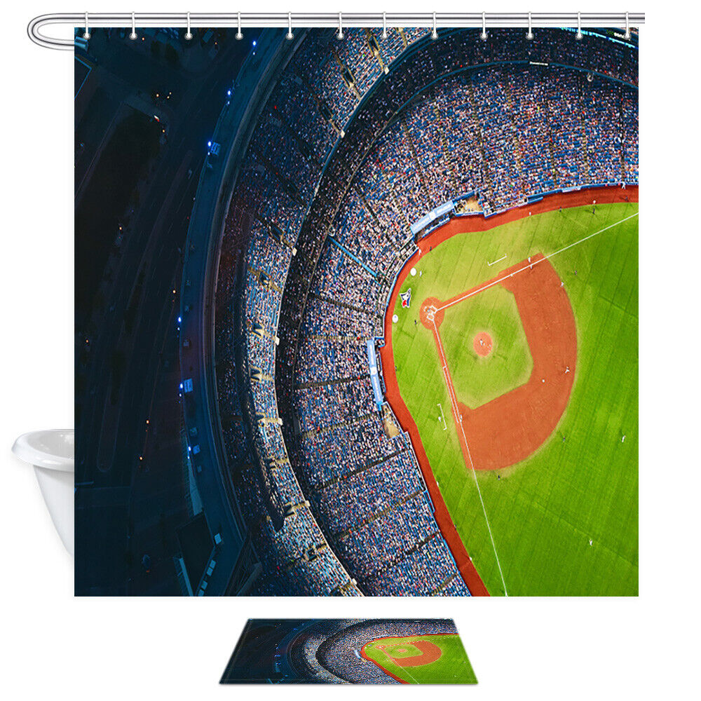 Baseball Stadium Overlooking Shower Curtain Fabric for Home Decor